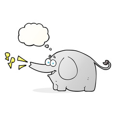 thought bubble cartoon trumpeting elephant