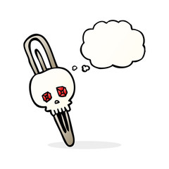 thought bubble cartoon skull hairclip