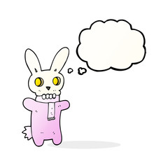 thought bubble cartoon spooky skull rabbit