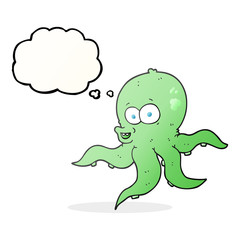 thought bubble cartoon octopus