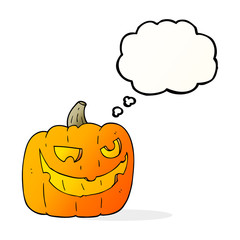 thought bubble cartoon halloween pumpkin