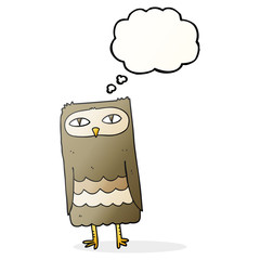 thought bubble cartoon owl