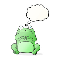 thought bubble cartoon nervous frog
