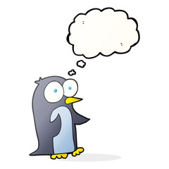 thought bubble cartoon penguin
