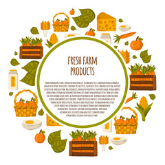 Round farm products background