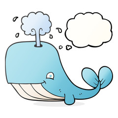 thought bubble cartoon whale spouting water