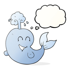 thought bubble cartoon whale spouting water