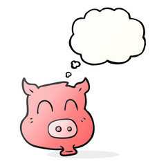 thought bubble cartoon pig
