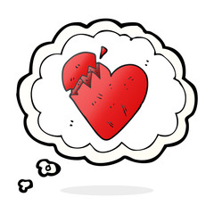 thought bubble cartoon broken heart