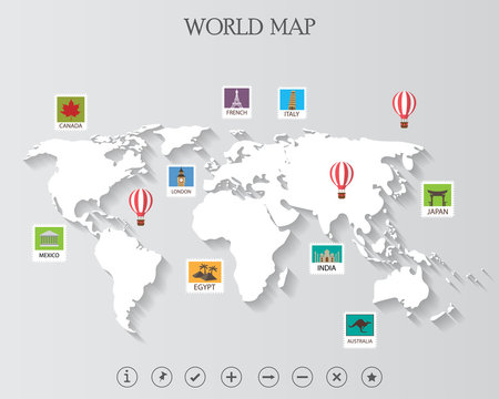 world map infographics