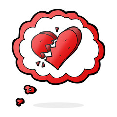 thought bubble cartoon broken heart