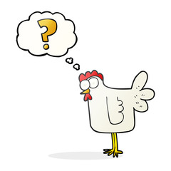 thought bubble cartoon confused chicken
