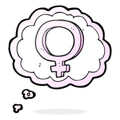 thought bubble cartoon female symbol