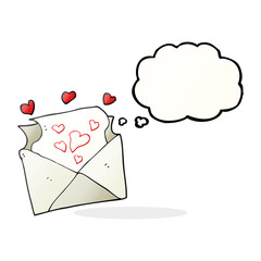thought bubble cartoon love letter