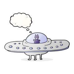 thought bubble cartoon flying saucer
