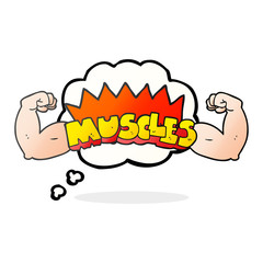 thought bubble cartoon muscles symbol