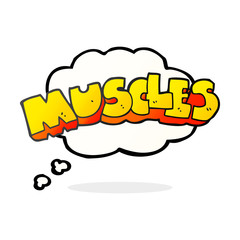 thought bubble cartoon muscles symbol