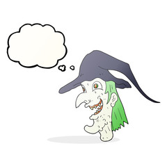 thought bubble cartoon cackling witch