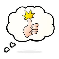 thought bubble cartoon thumbs up