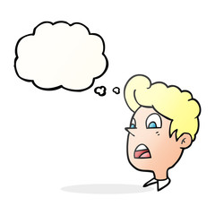 thought bubble cartoon shocked man