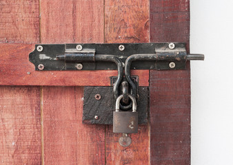 Key lock condition the old wooden doors.