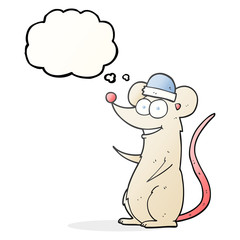 thought bubble cartoon happy mouse