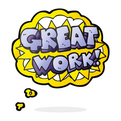 thought bubble cartoon great work symbol