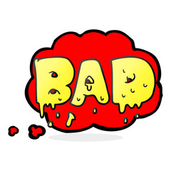 thought bubble cartoon word bad