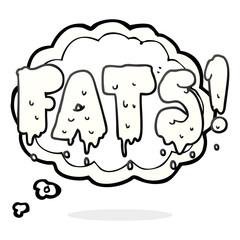 thought bubble cartoon fats word text