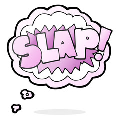 thought bubble cartoon slap symbol