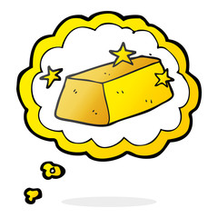 thought bubble cartoon gold