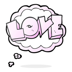 thought bubble cartoon love sign