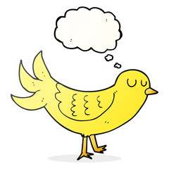 thought bubble cartoon bird