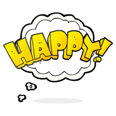 thought bubble cartoon happy text symbol