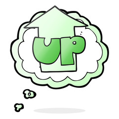thought bubble cartoon up symbol