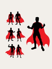 Couple Superhero Silhouettes, art vector design