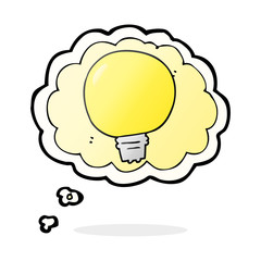 thought bubble cartoon light bulb