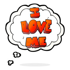 i love me thought bubble cartoon symbol