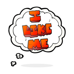 thought bubble cartoon i like me symbol