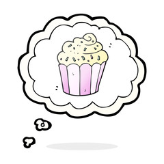 thought bubble cartoon cupcake