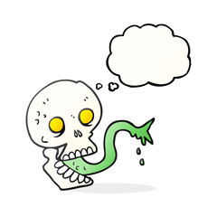 thought bubble cartoon spooky halloween skull