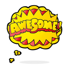 thought bubble cartoon awesome symbol
