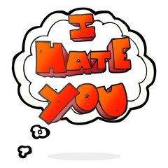 I hate you thought bubble cartoon symbol