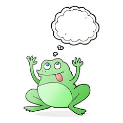 funny thought bubble cartoon frog