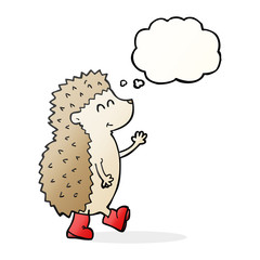 cute thought bubble cartoon hedgehog