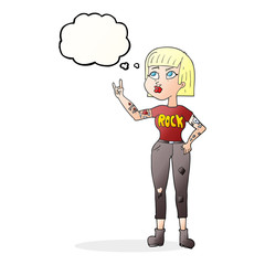 thought bubble cartoon rock girl