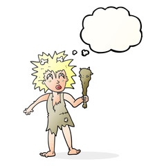 thought bubble cartoon cave woman