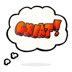 thought bubble cartoon Great! symbol