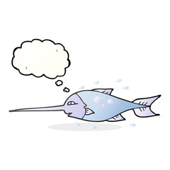 thought bubble cartoon swordfish