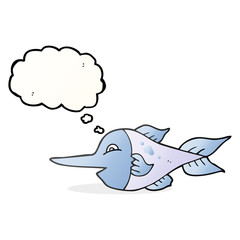 thought bubble cartoon swordfish